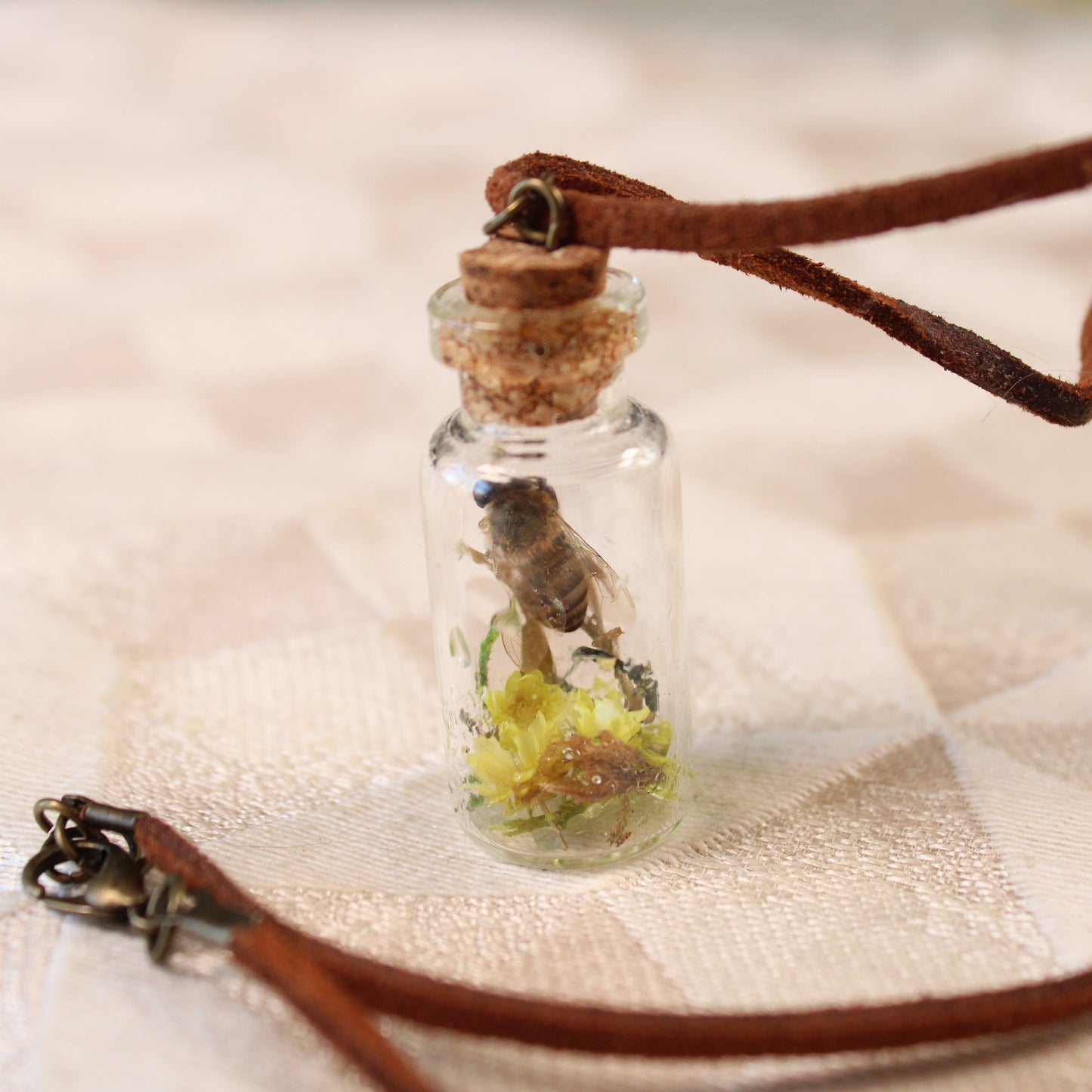 Bee and Yellow Flower Necklace