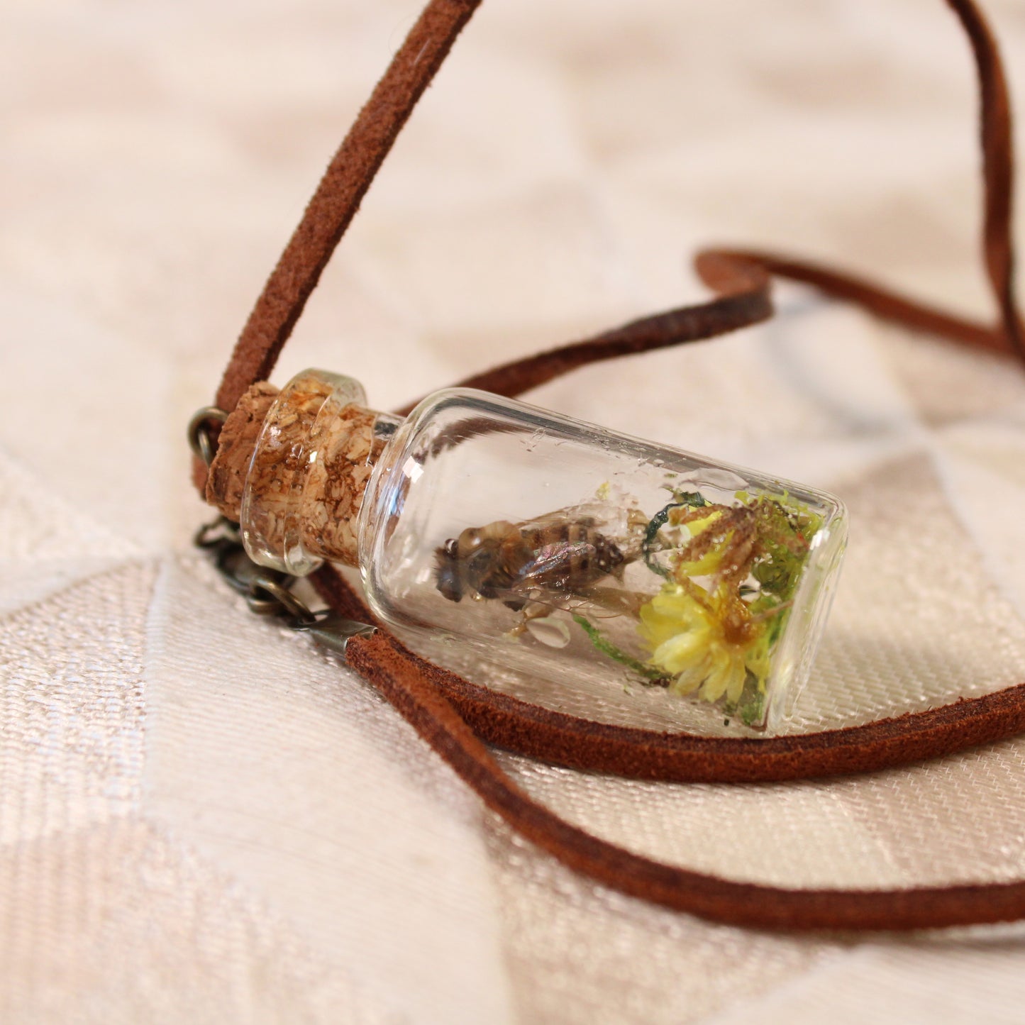 Bee and Yellow Flower Necklace