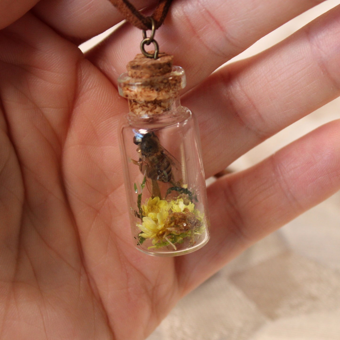 Bee and Yellow Flower Necklace