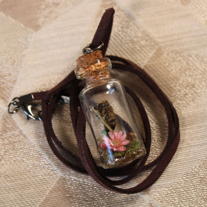 Bee and Pink Flower Necklace