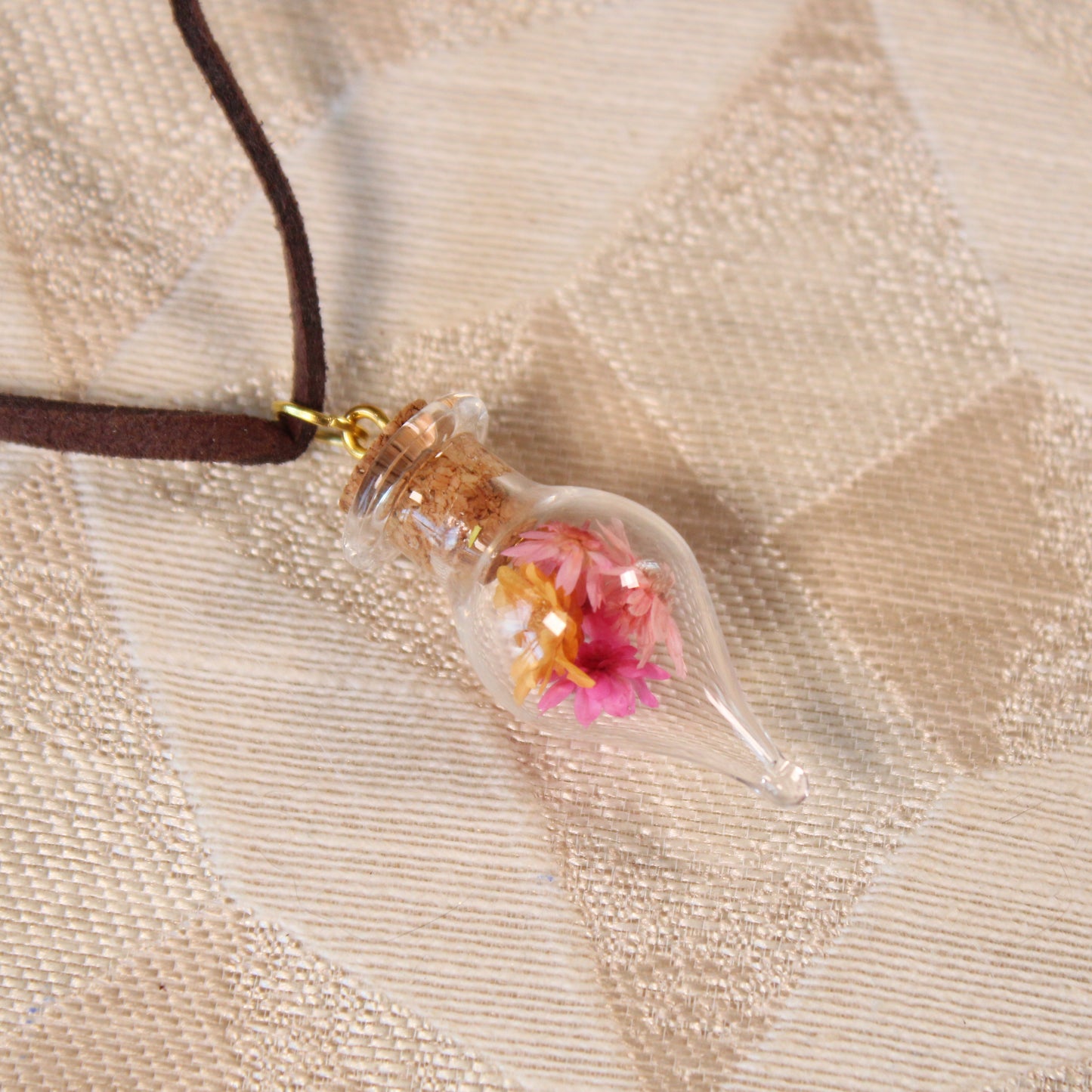 Pink & Orange Flowers Necklace