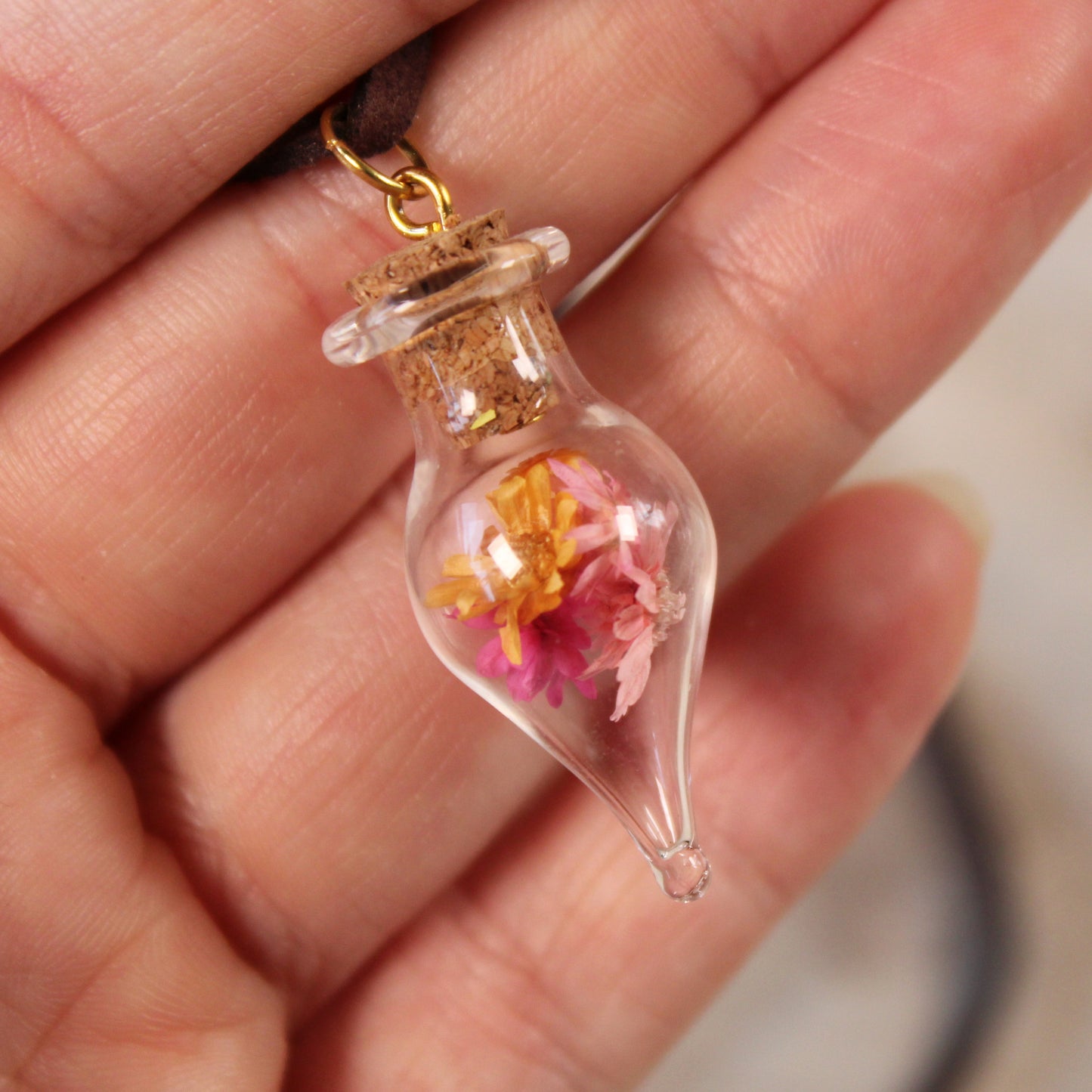 Pink & Orange Flowers Necklace