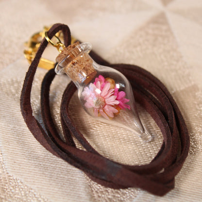 Pink & Orange Flowers Necklace