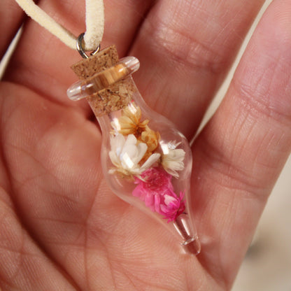 Orange/Pink/White Flowers Necklace