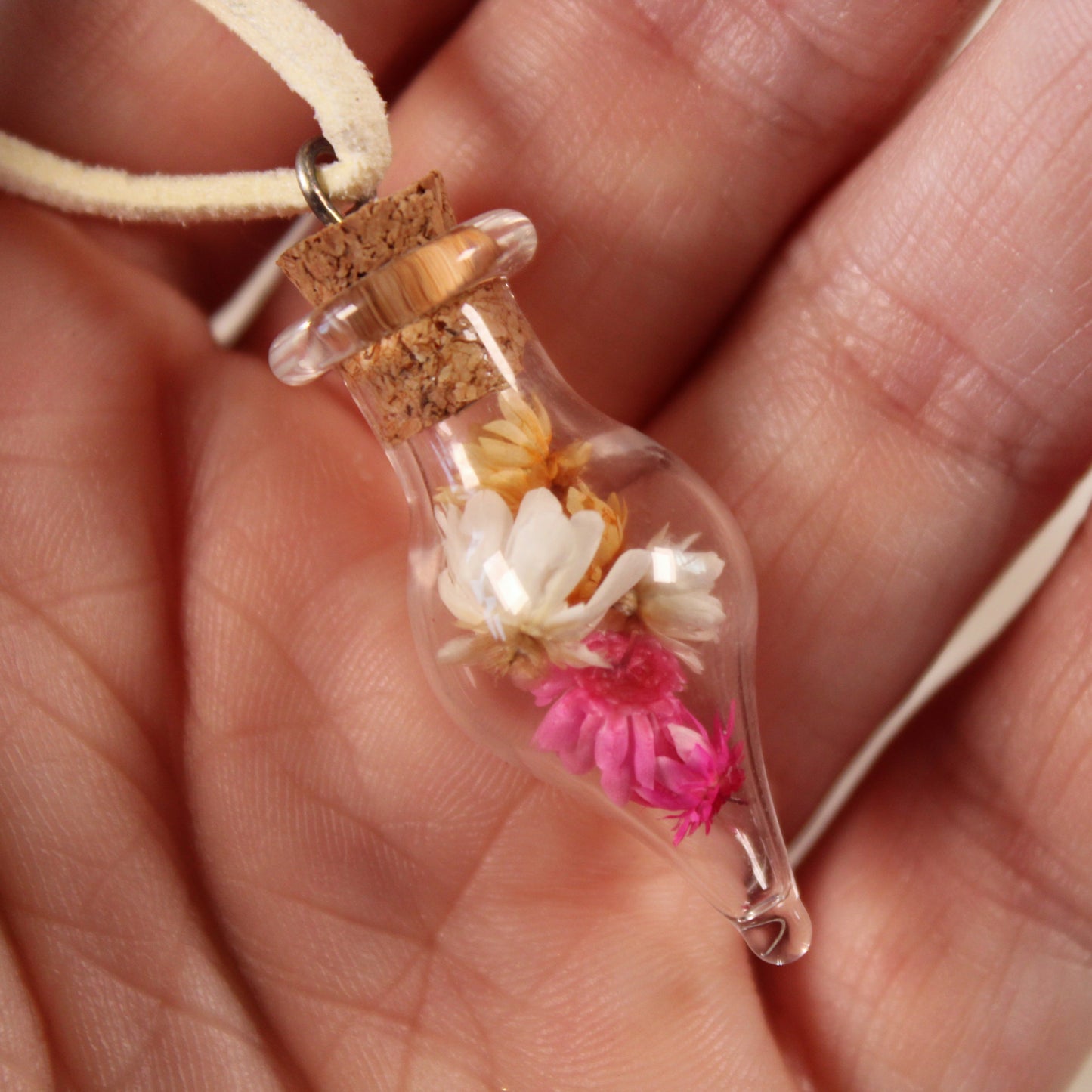 Orange/Pink/White Flowers Necklace