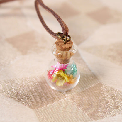 Round Rainbow Flower Necklace