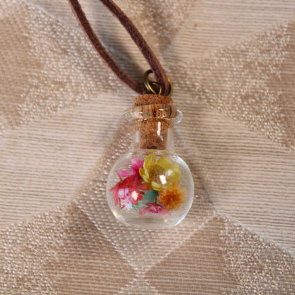 Round Rainbow Flower Necklace