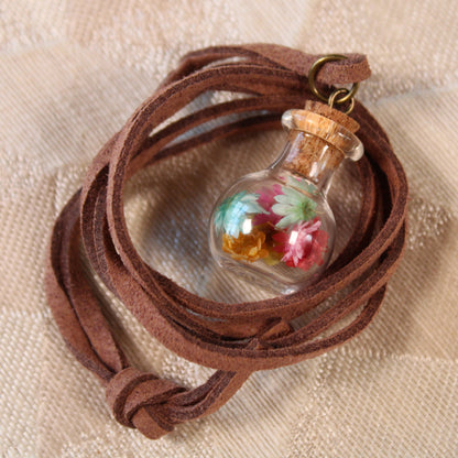 Round Rainbow Flower Necklace