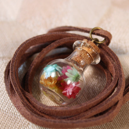 Round Rainbow Flower Necklace