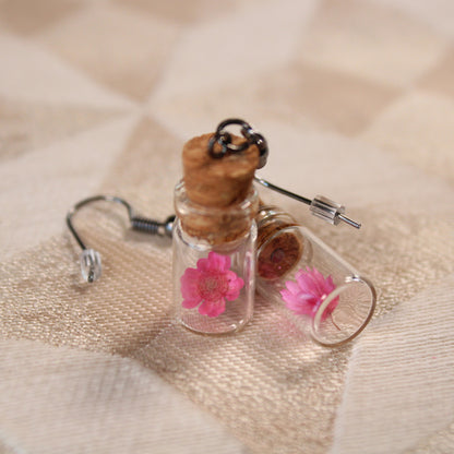 Pink Flower Earrings
