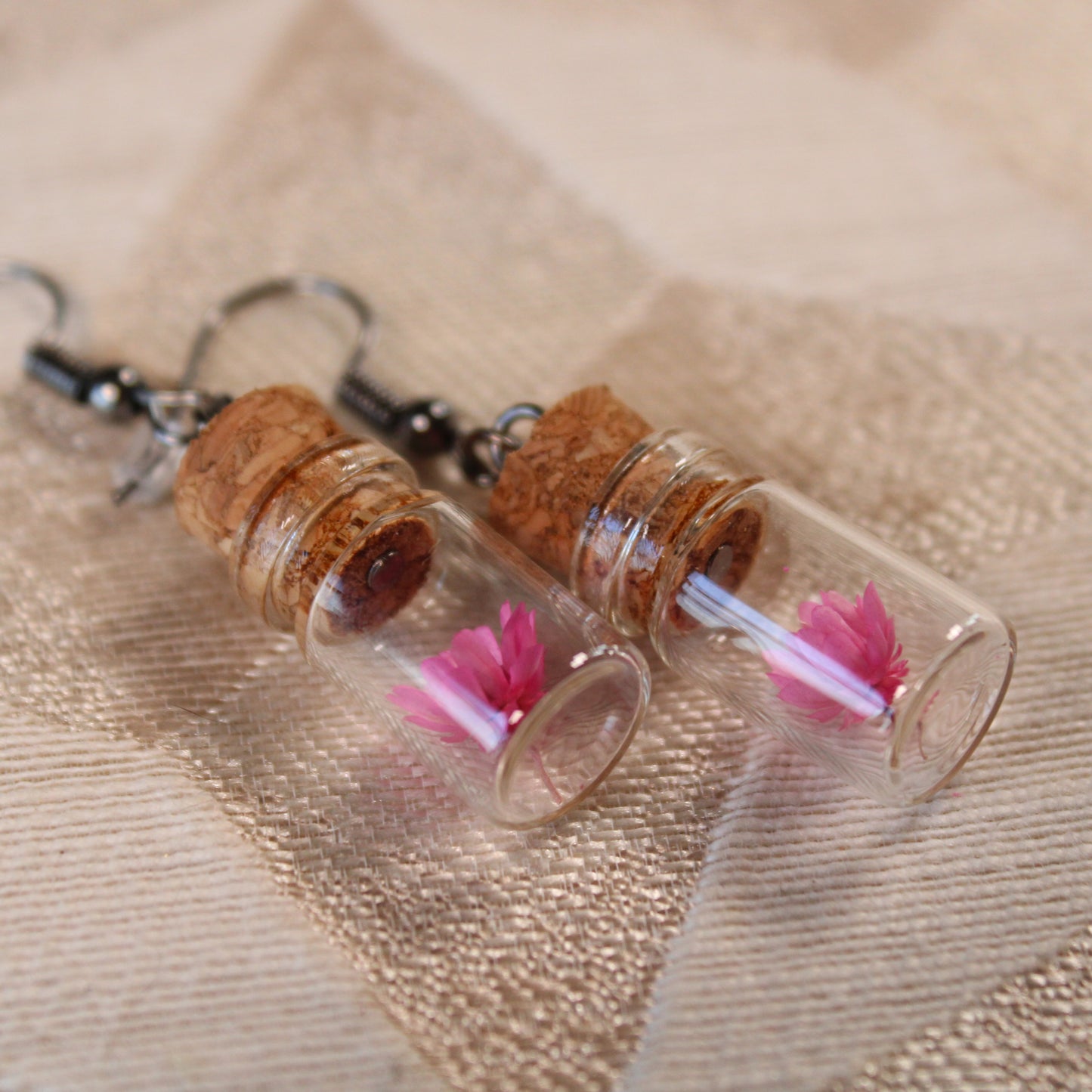 Pink Flower Earrings