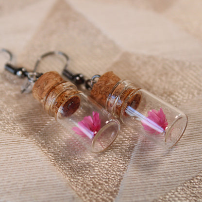 Pink Flower Earrings