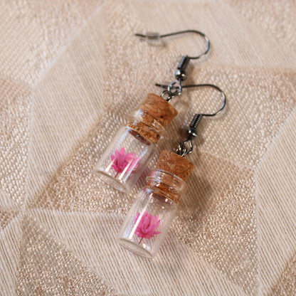 Pink Flower Earrings