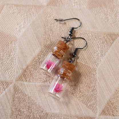 Pink Flower Earrings