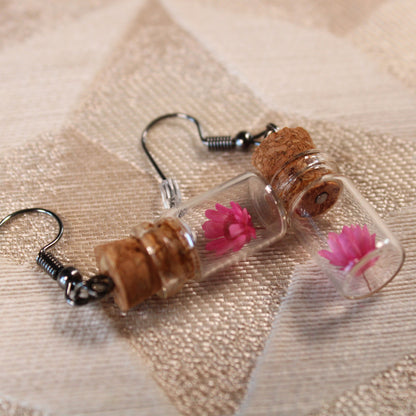 Pink Flower Earrings