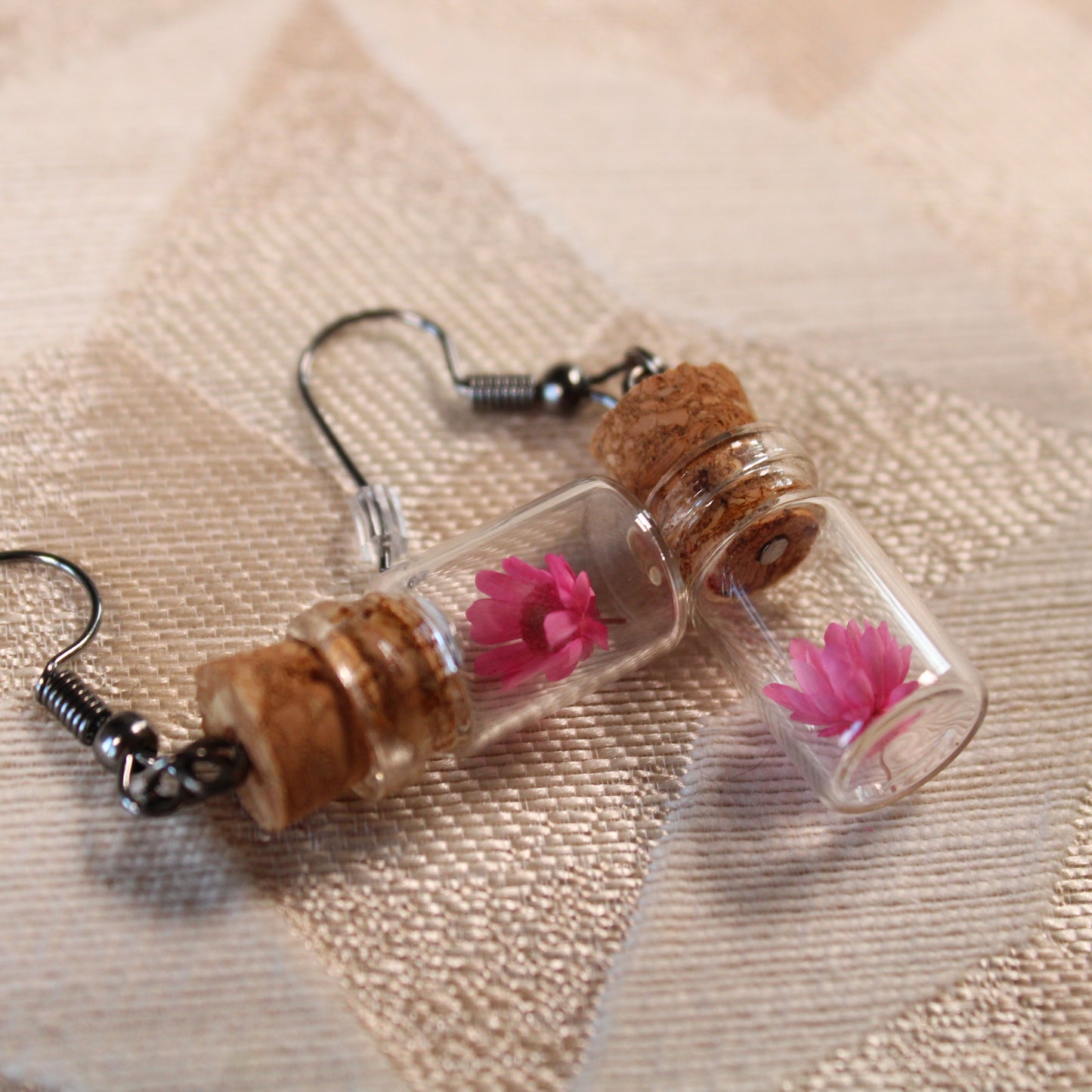 Pink Flower Earrings