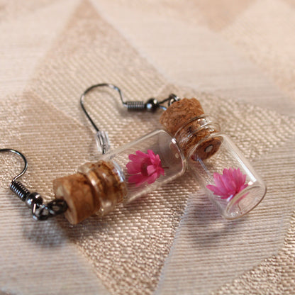 Pink Flower Earrings