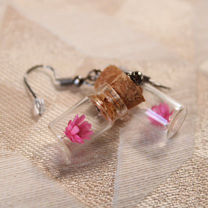 Pink Flower Earrings