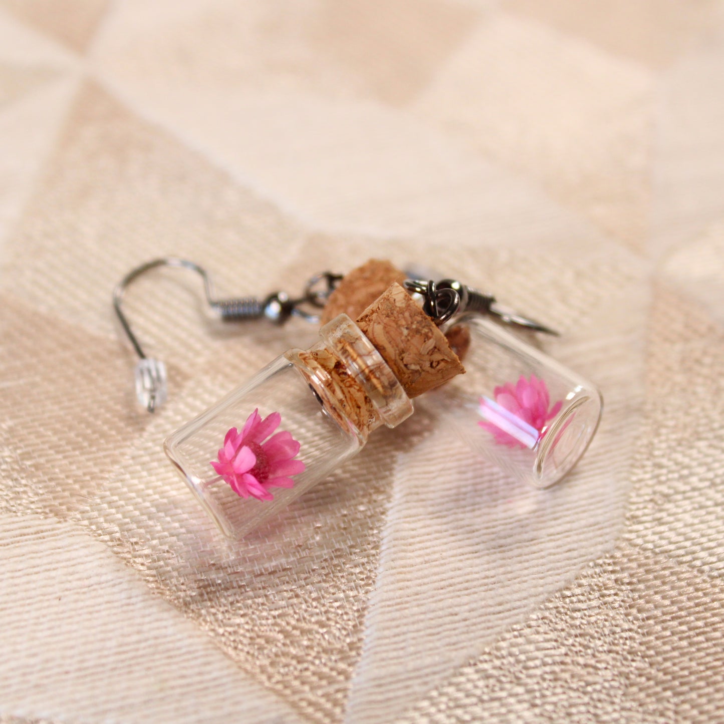 Pink Flower Earrings