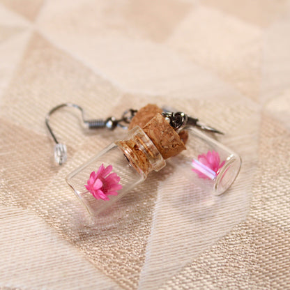 Pink Flower Earrings