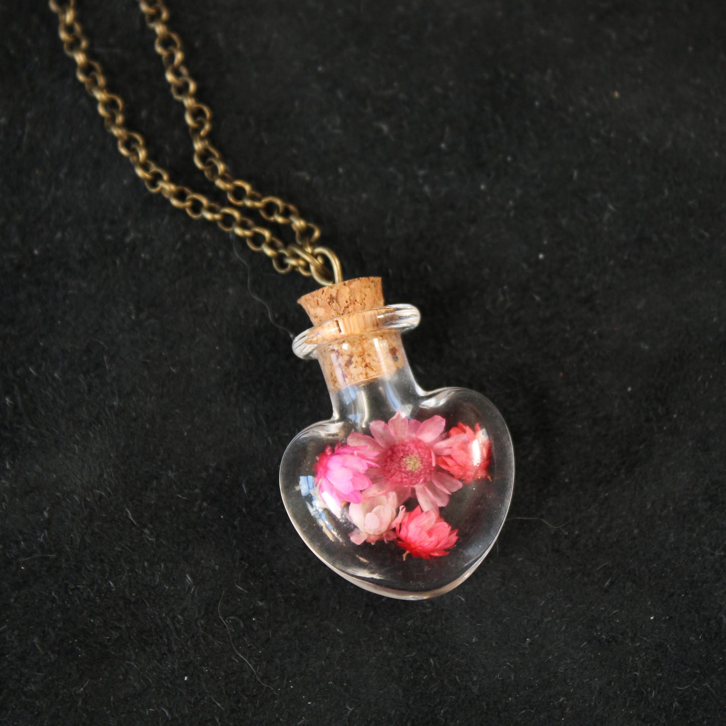 Pink Heart Flower Necklace