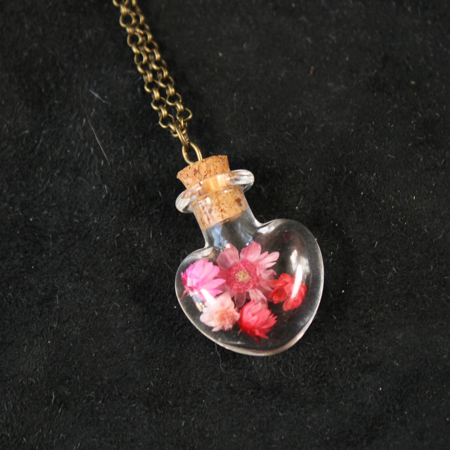 Pink Heart Flower Necklace