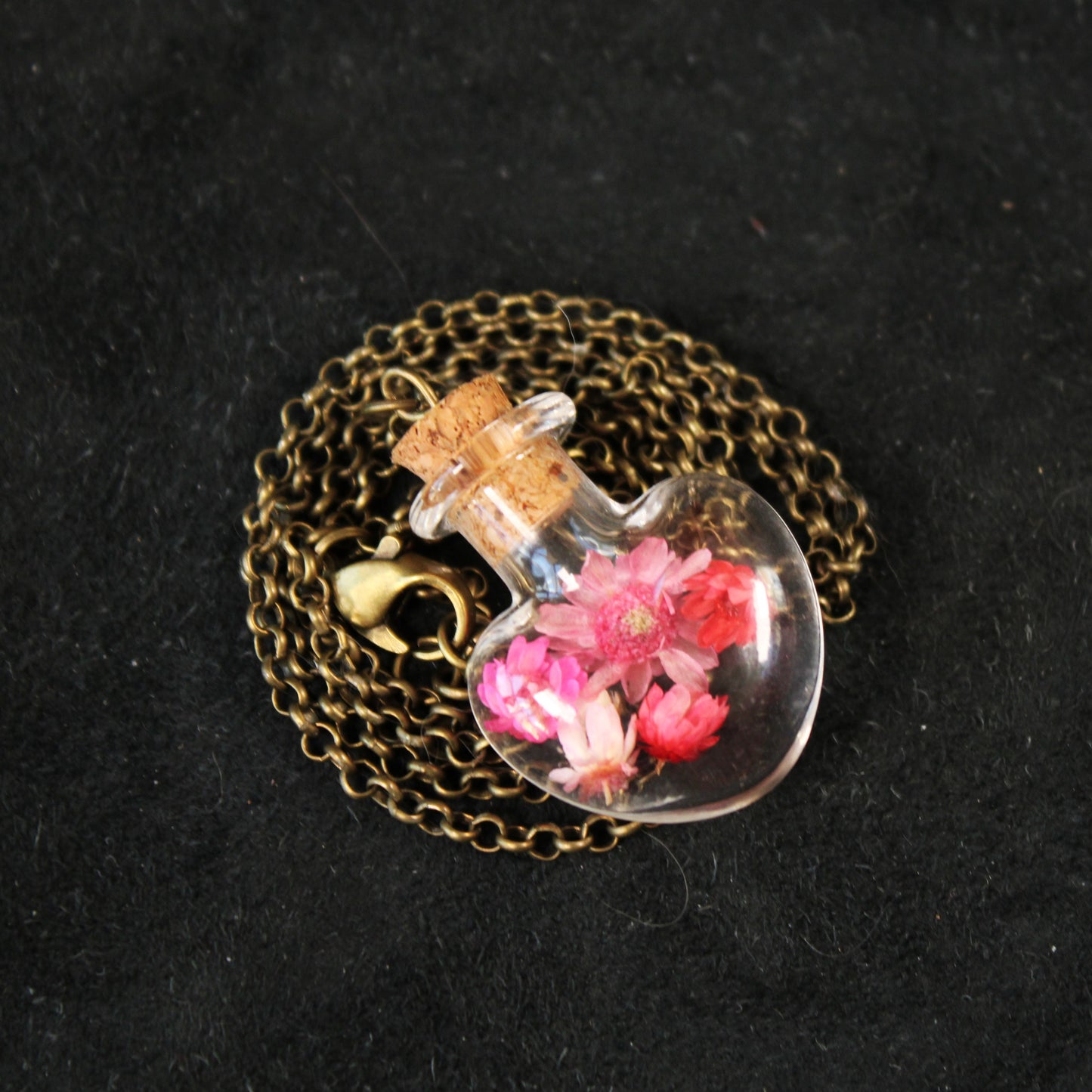 Pink Heart Flower Necklace