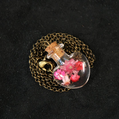 Pink Heart Flower Necklace