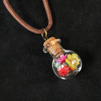 Round Rainbow Flower Necklace