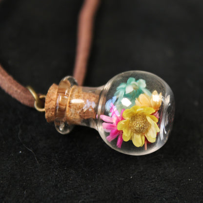 Round Rainbow Flower Necklace