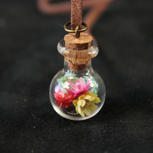 Round Rainbow Flower Necklace