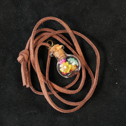 Round Rainbow Flower Necklace