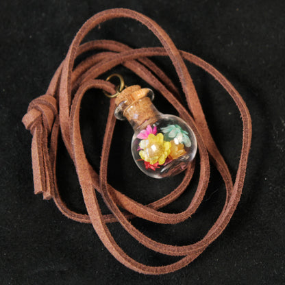 Round Rainbow Flower Necklace