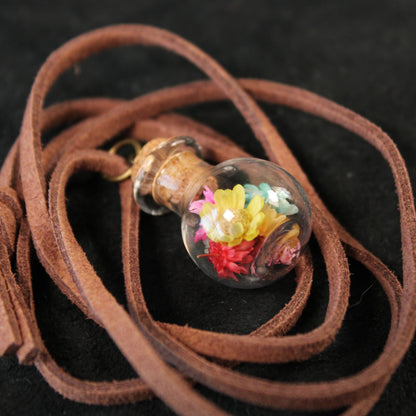 Round Rainbow Flower Necklace