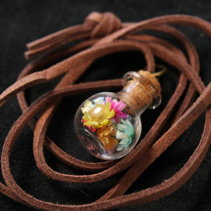 Round Rainbow Flower Necklace