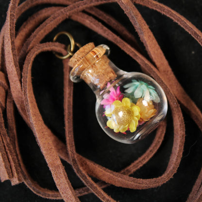 Round Rainbow Flower Necklace