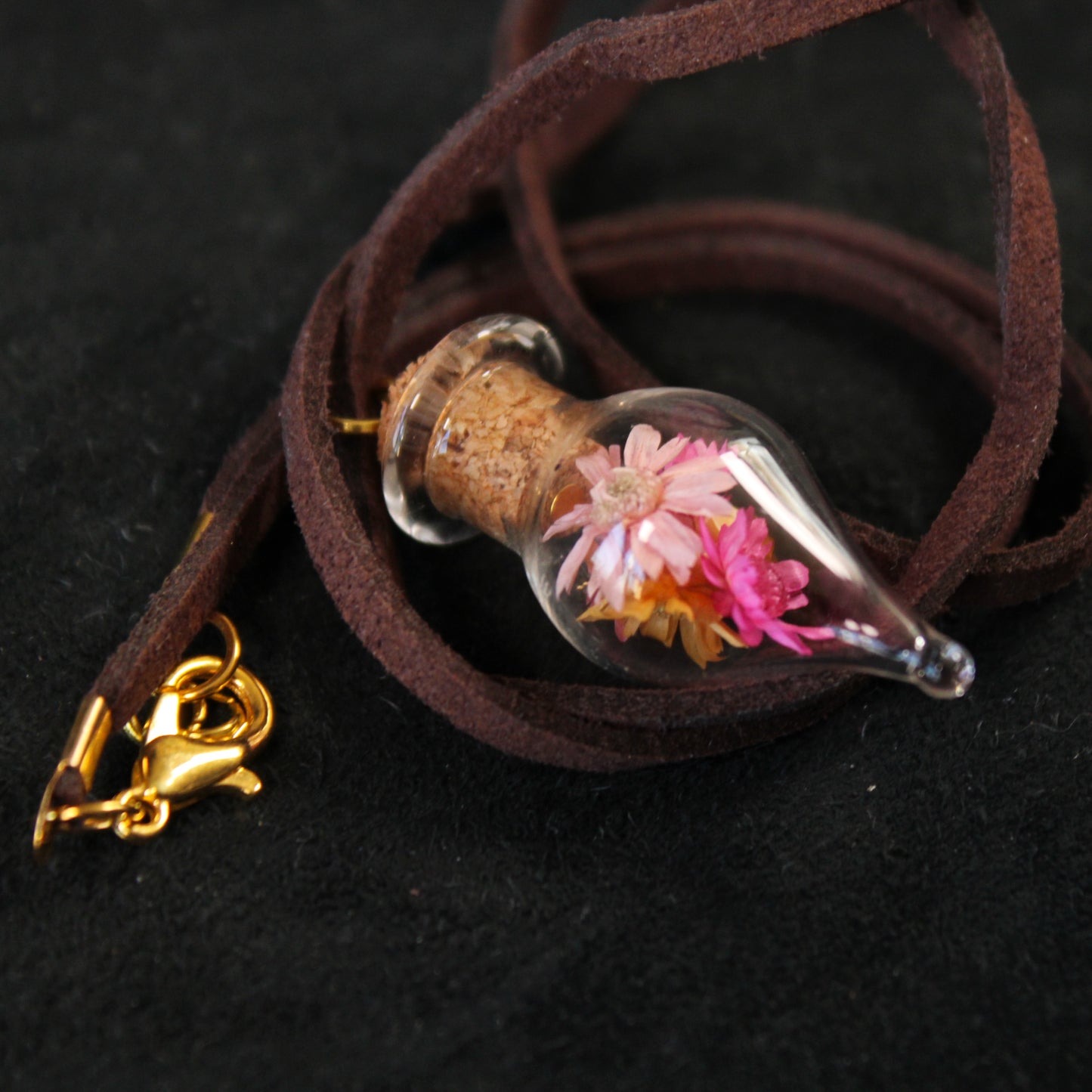 Pink & Orange Flowers Necklace