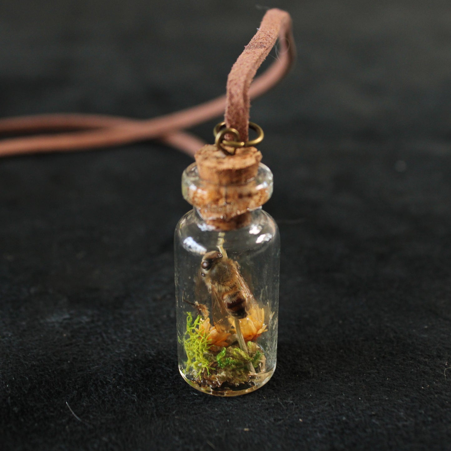 Bee and Orange Flower Necklace