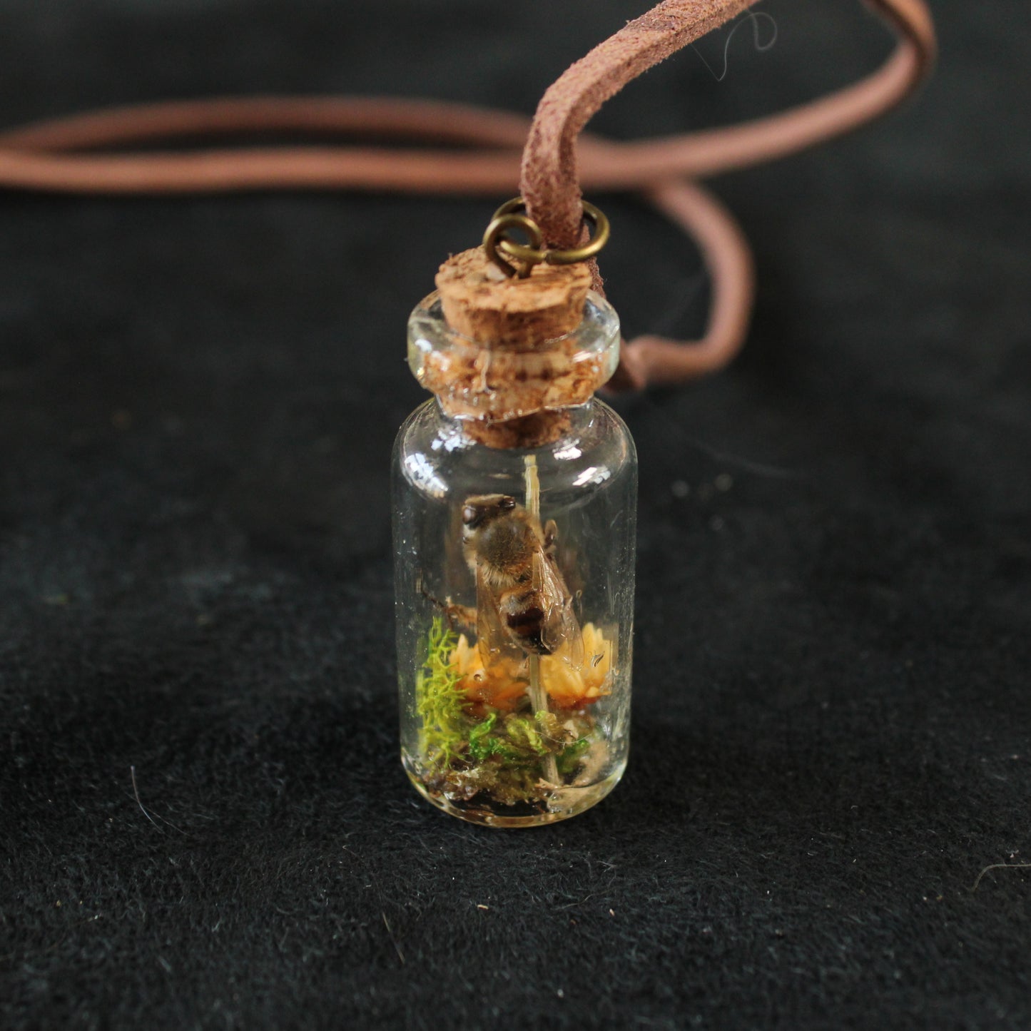 Bee and Orange Flower Necklace