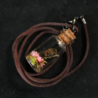 Bee and Pink Flower Necklace
