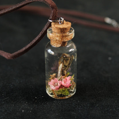Bee and Pink Flower Necklace