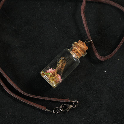 Bee and Pink Flower Necklace