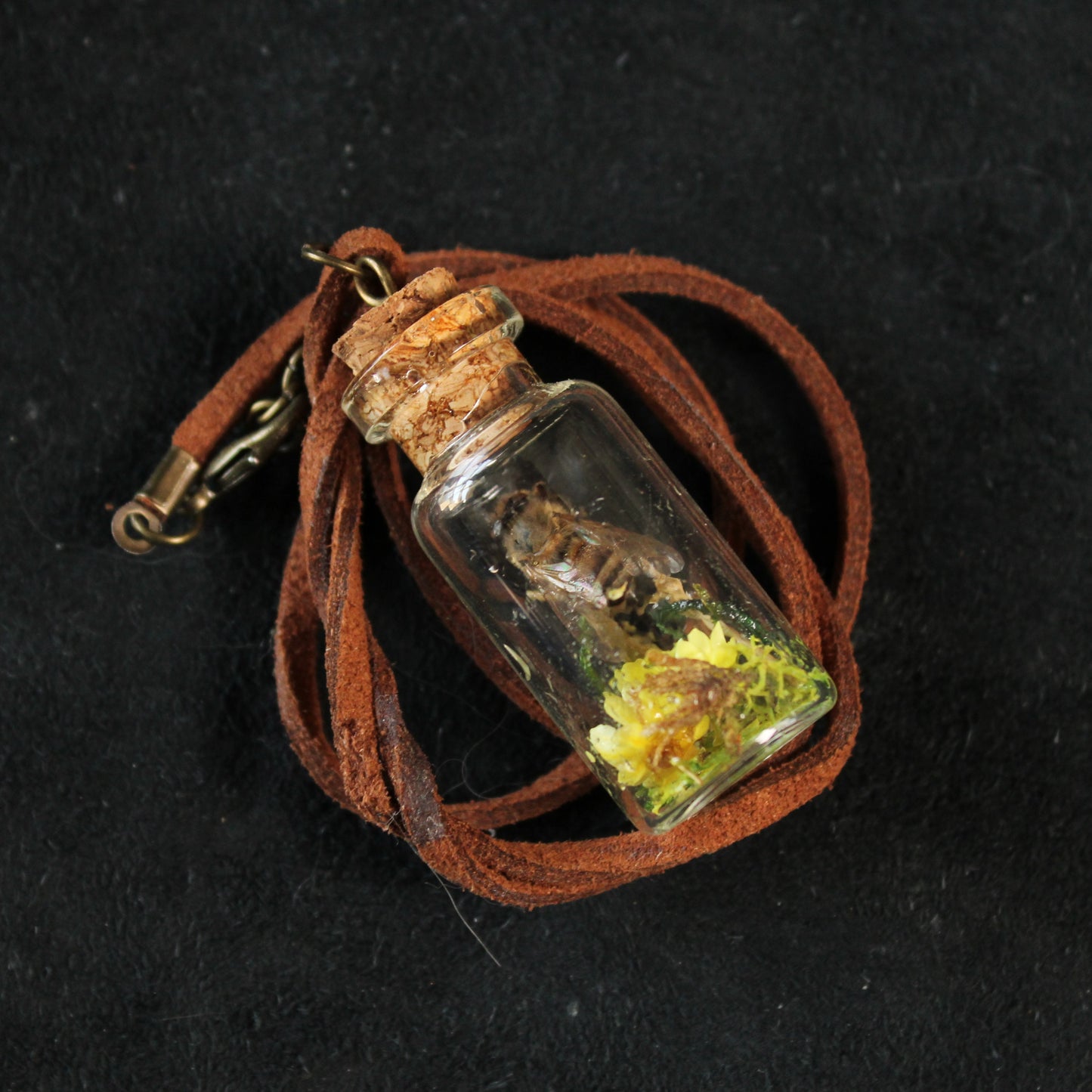 Bee and Yellow Flower Necklace