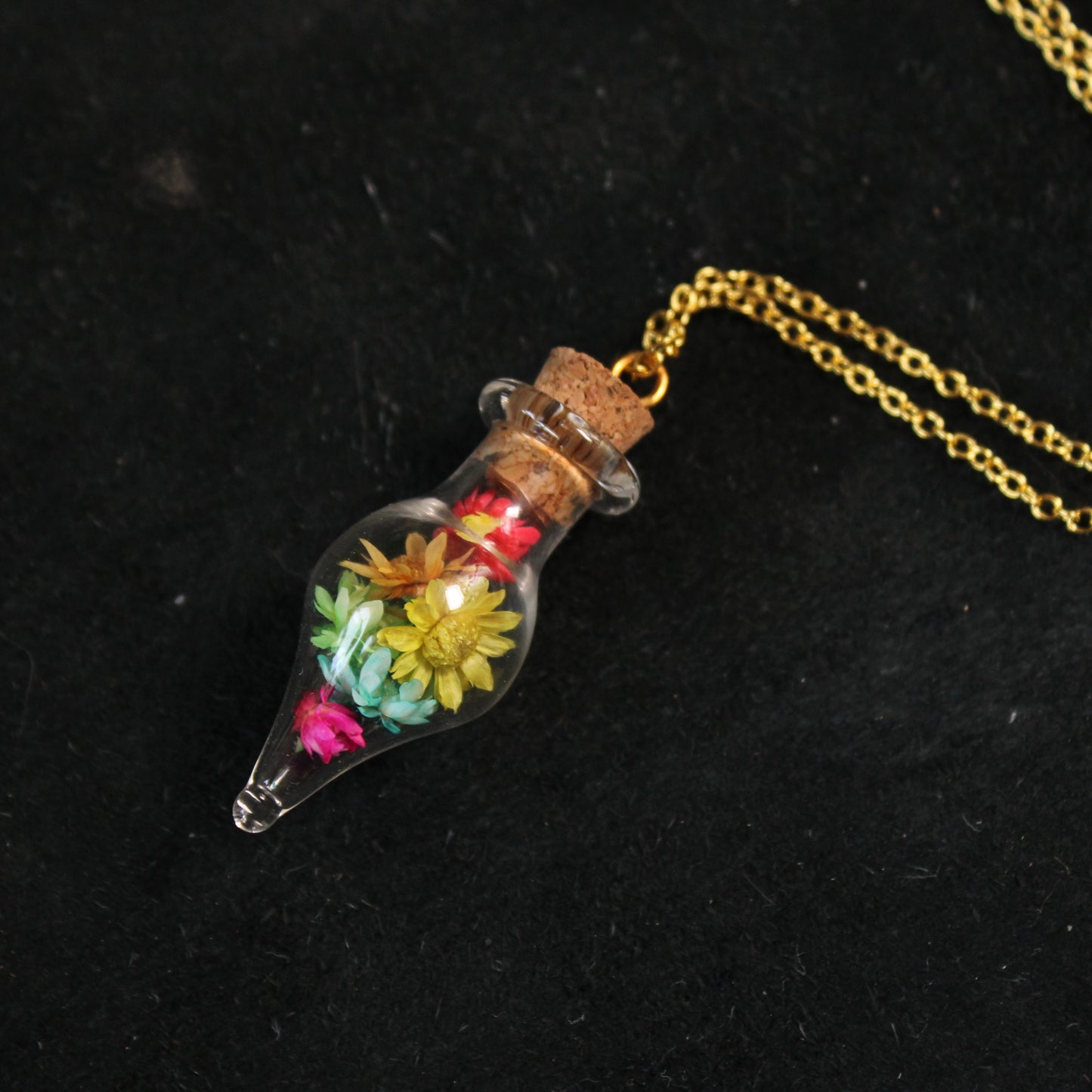 Rainbow Drop Flower Necklace