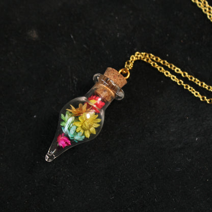 Rainbow Drop Flower Necklace