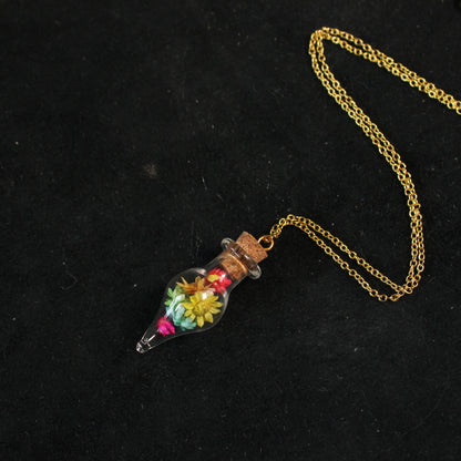 Rainbow Drop Flower Necklace