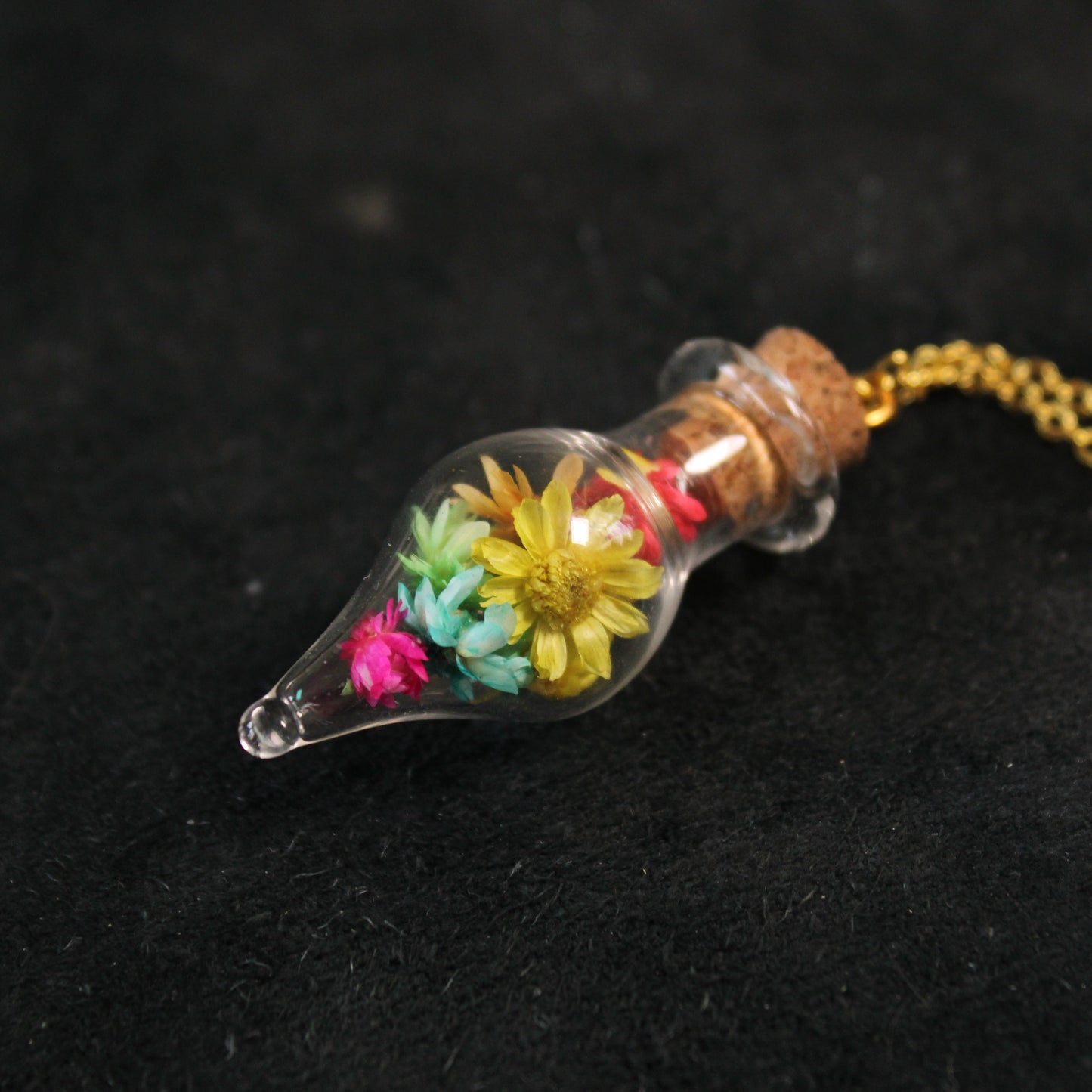 Rainbow Drop Flower Necklace