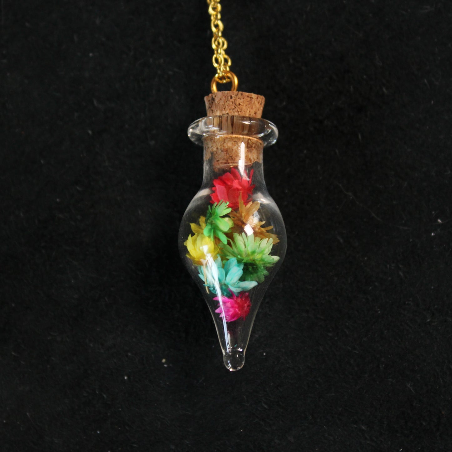 Rainbow Drop Flower Necklace
