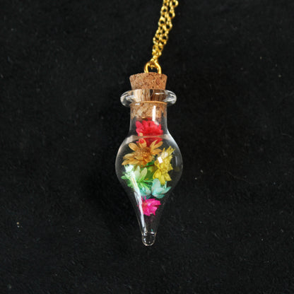 Rainbow Drop Flower Necklace