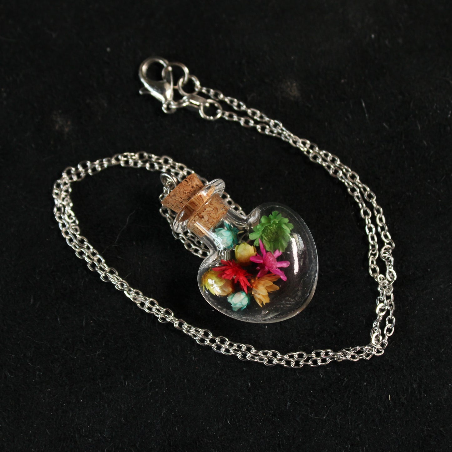Rainbow Heart Flower Necklace